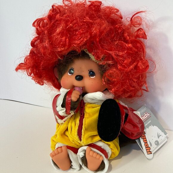 Monchhichi Ronald McDonald Red Yellow Clown Doll Plush Toy Sekiguchi Japan Tag - Picture 8 of 15